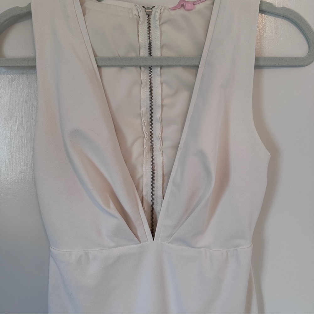 Lulus White Deep V Dress - Picture 2 of 3
